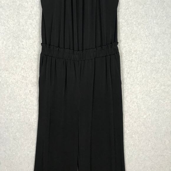 Michael Kors Jumpsuit Womens XS Black Gold Chain Crop Flowy Career Church $155 - Picture 4 of 16